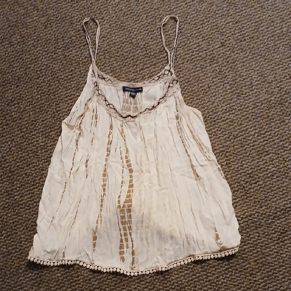 American Eagle Outfitters Cream and Tan Camisole - Picture 1 of 7
